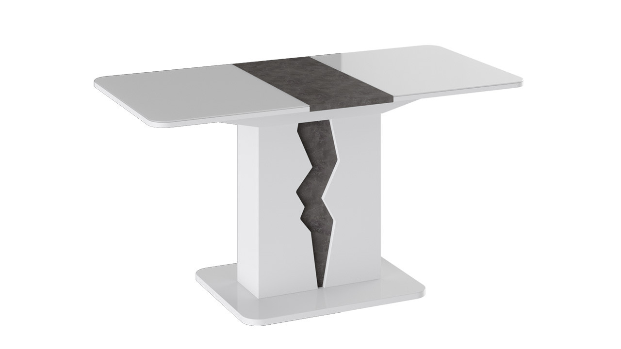 Стол Раздвижной «Шеффилд» исп. 1 Белый Глянец/Камень/ Д-1100/1417 x Ш- 701 мм x В-752 мм