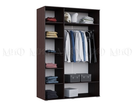 Шкаф 3-х Створчатый Афродита МДФ Венге/Белый Глянец (Ш-1500 × В-2236 × Г-524 мм)