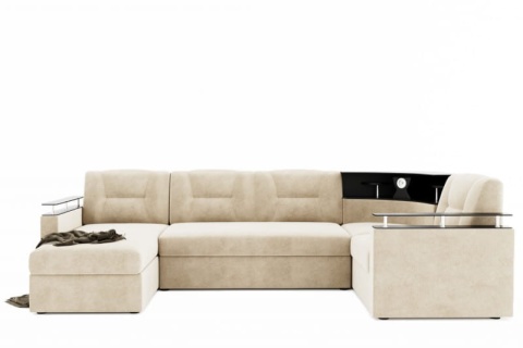 Диван Угловой Тидус с ножками-кубышками Ш-3000 х Г-1700 х В-950 мм/Спальное место Ш-1250 х Г-2600 мм