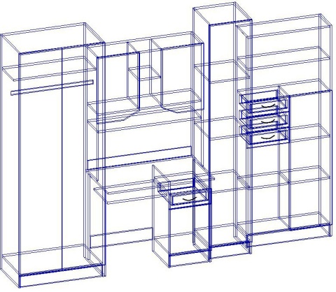 Стенка Юнга МДФ (Ш- 3000 х В- 2000 см х Г- 570 мм)/Разные Цвета