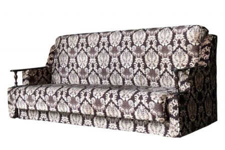 Диван прямой №2 с деревянными подлокотниками