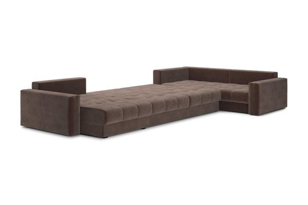 Диван п-образный тик-так Монарх коричневый